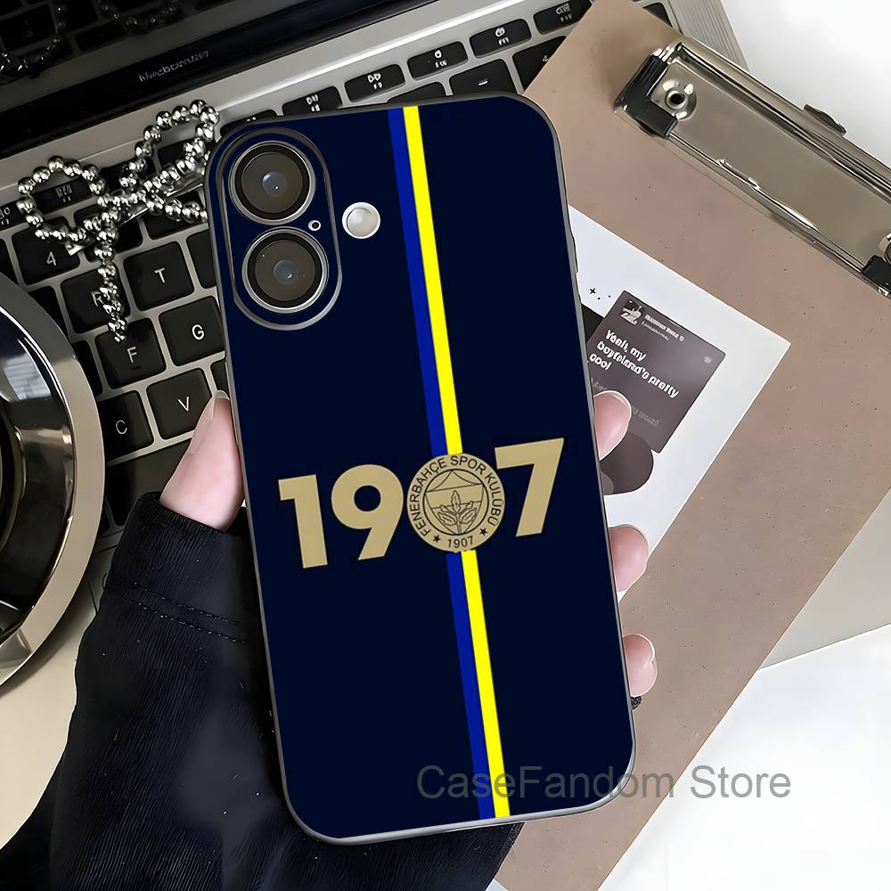 Турция F-F ФенербахчеS-E Для iPhone 17,16,15,14,13,12,11,Pro,Max,Plus Прозрачный серый Чехол для телефона Магнитная беспроводная зарядка