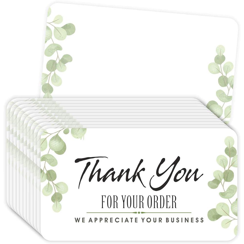 30pcs Leaf Floral Thank You Cards with envelope stickers Invitations Blank inside Greeting Cards postcards Gift Card 9X5.4cm