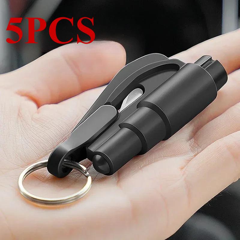 5 шт. Мини-молоток безопасности Автомобильный аварийно-спасательный набор Брелок Нож Резак для ремня безопасности Аварийный молоток для разбивания стекла перевозится