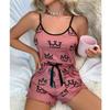 Summer Women's Pajama Two-piece Set, Sexy and Casual Halter Top and Shorts, Home Wear Set