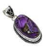 Natural Copper Charoite Gemstone 925 Sterling Silver Gift Pendant 1.97" A9l53
