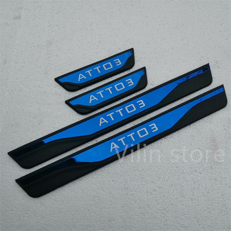 Для BYD Atto 3 2022 2023+ Специальная модифицированная ультратонкая педаль приветствия, пороговая накладка, полоса, слот для ворот, аксессуары для автомобиля