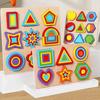 Wooden Geometry Puzzle Board Game Preschool Color Learning Geometric Shape Matching