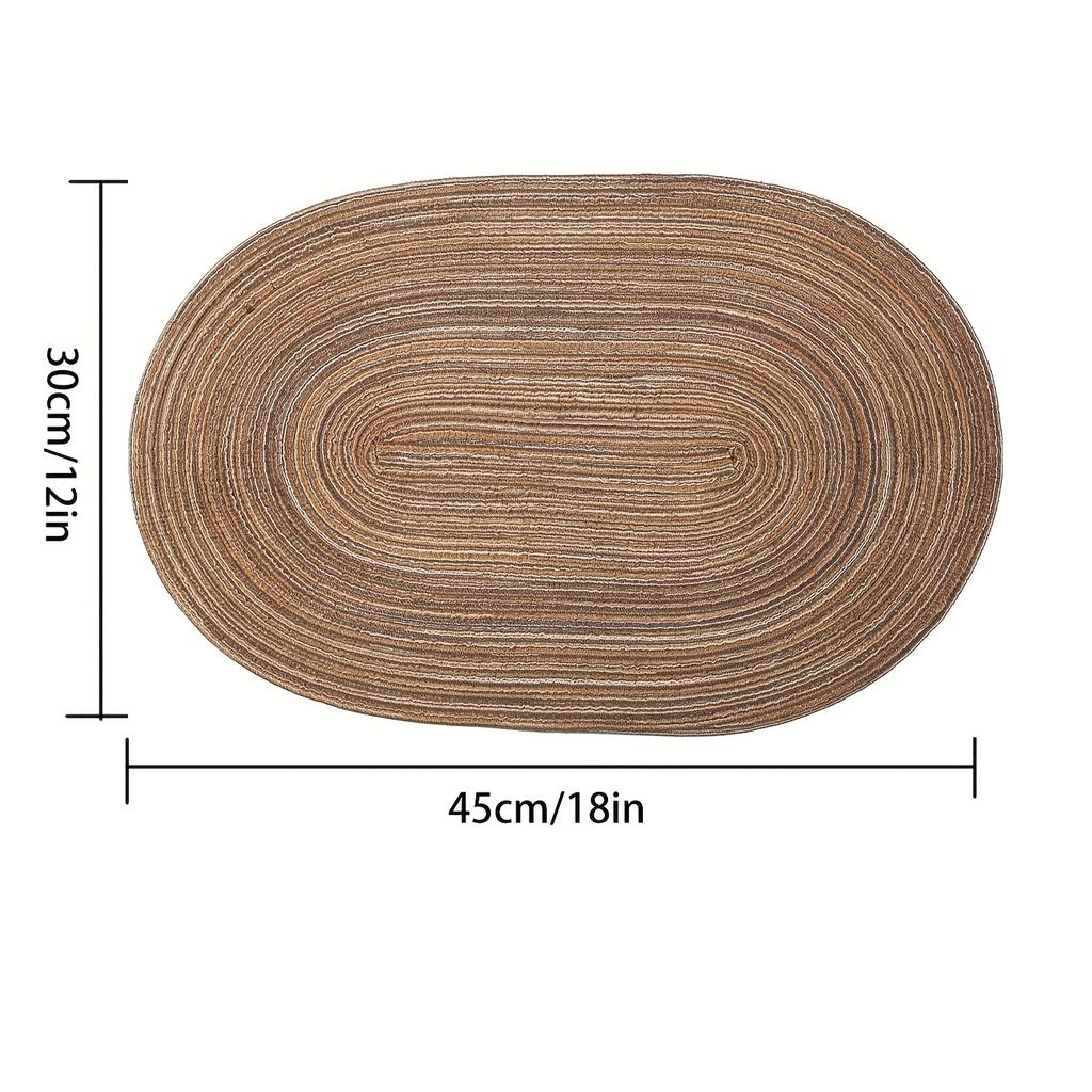 1 шт. Овальные полиэстеровые салфетки под тарелку, бежевые, коричневые, западные салфетки, термостойкие, нескользящие, для ежедневного декорирования