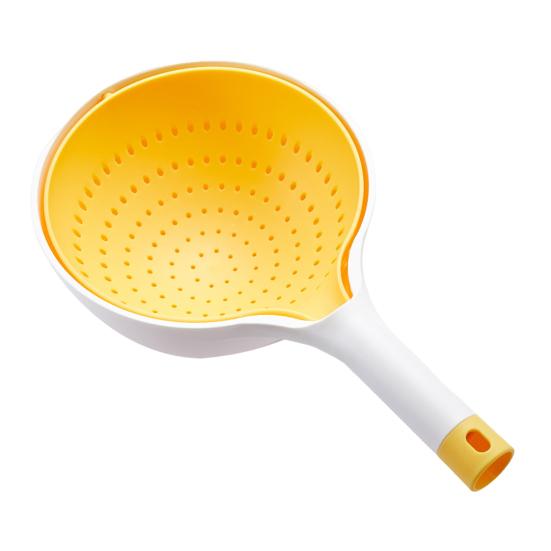 Двухслойная сливная корзина с длинной ручкой, пищевая, без содержания бисфенола А, наклонная, поворотная, быстросливная, миска для очистки фруктов, корзина для хранения