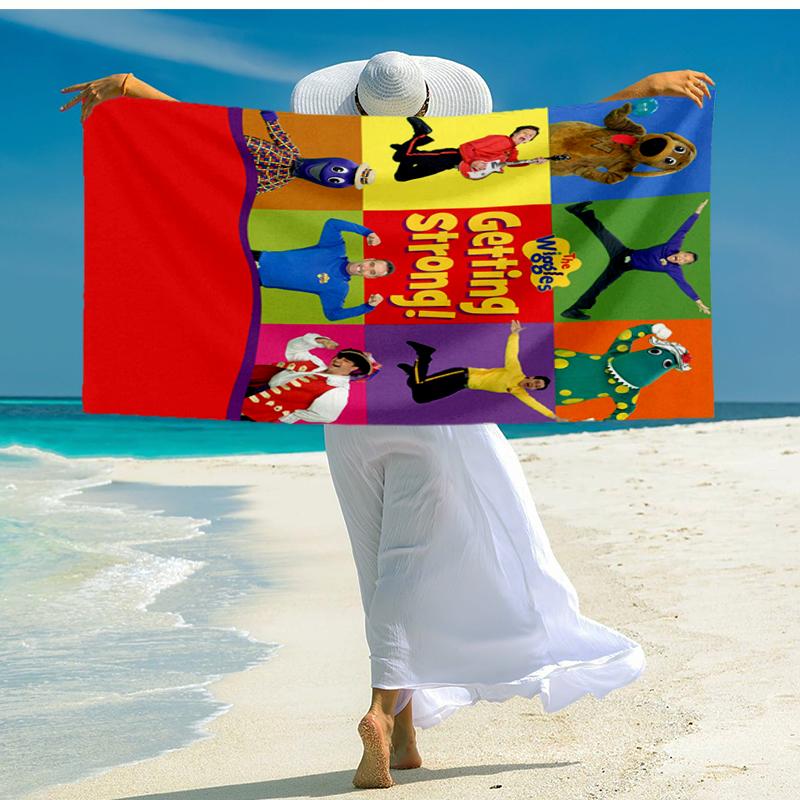 Ultra-Soft Beach Towel with The Wiggles Theme,Ideal for Pool - Camping, Diving - Perfect Travel Essential, Vibrant Beach Towel.