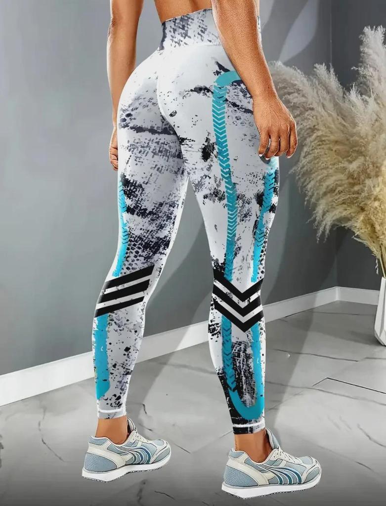 "Women's High-Waist Printed Yoga Pants for Fitness"