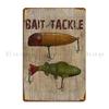 Fishing Bait And Tackle Metal Plaque Character Mural Create Cinema Kitchen Tin Sign Poster