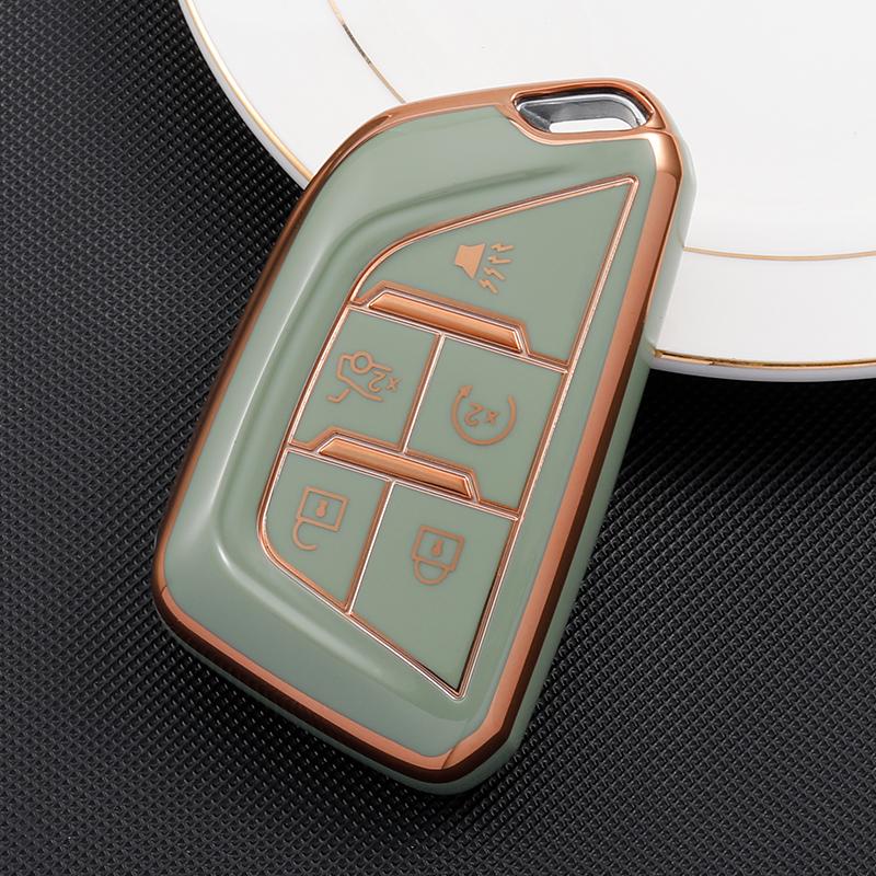 TPU Car Remote Key Case Cover Fob For Cadillac CT4 CT5 2020 2022 Smart Key Holder Shell 5Buttons Women Men Accessories