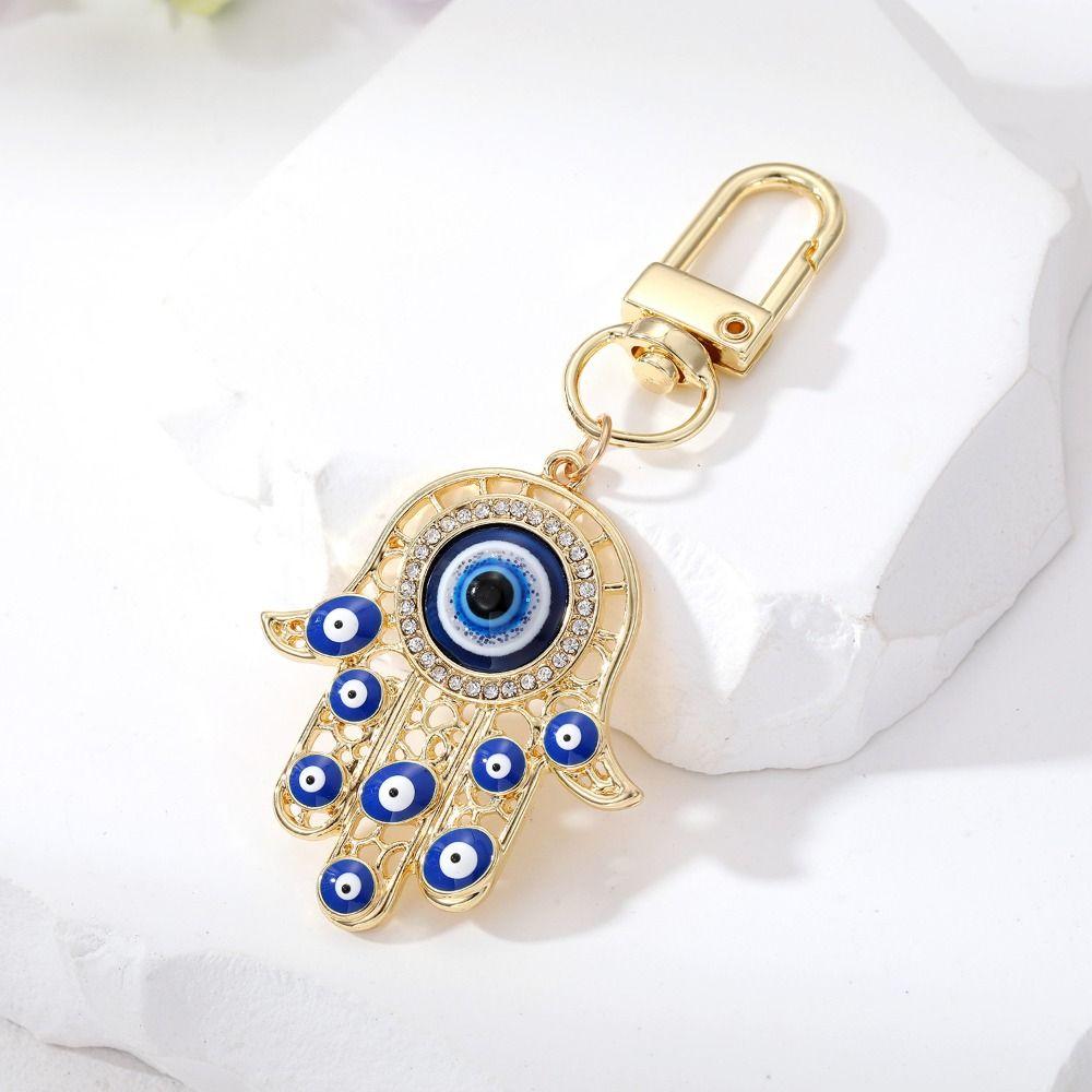 Zinc Zinc Alloy Turkish Blue Eye Pendant Korean Style Backpack Charms Mini Demon Eye Hand Keychain Gift