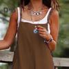 Женский комбинезон без воротника, на тонких бретельках, без спинки, без рукавов, свободный, широкий, полная длина, комбинезон, повседневная одежда