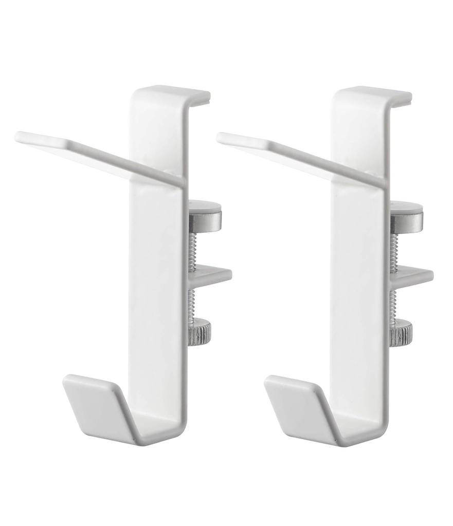 Yamazaki Jitsugyo 5621 Indoor Clothes Drying Hook, Set of 2, White, Approx. W1.5XD5.5XH7 (per Piece) Cm, Tower Hook On the Lintel, Fixed with Screws,