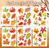 Thanksgiving Autumn Fall Leaves Window Clings Windows Doors Decorated with Maple Leaves Thanksgiving Glass Stickers Decoration
