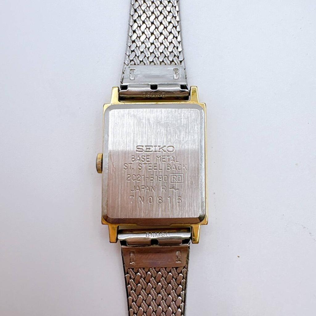 Квадратные золотые часы SEIKO [Рабочее состояние] 2C21-5190