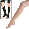Men Women Knee High Zipper Open Toe Socks Leg Compression Support Stockings