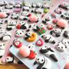4-Piece Cute Panda Stress Relief Stickers 3D Embossed Decor for Kids’ Crafts Gift Embellishment BulingBulingStickers Store