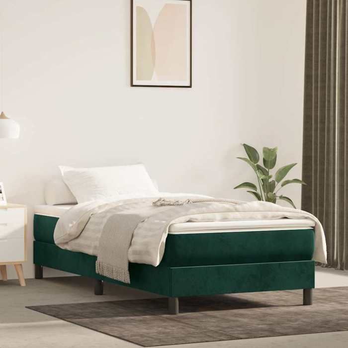 Maison Exclusive - Sommier à lattes de lit avec matelas Vert foncé 100x200 cm