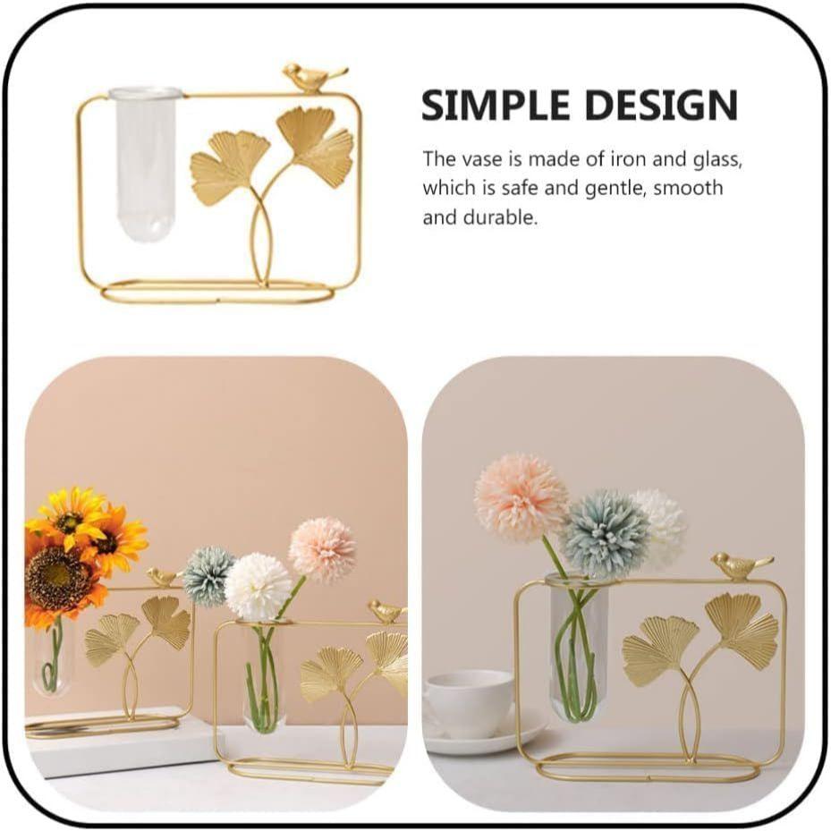 Ваза для цветов Декоративные предметы для дома, Подарочные предметы для домашнего декора, Станция для размножения Пробирка Ваза для цветов с металлической рамой Стеклянное изделие