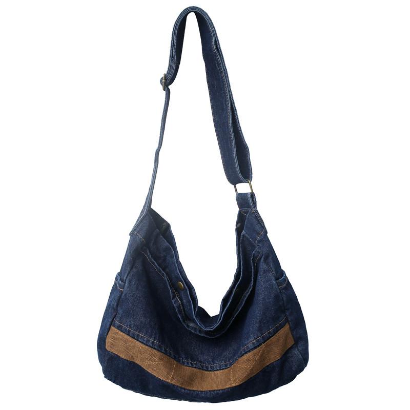 Denim Bag Female Patchwork Crossbody Bag Large Capacity Shoulder Bag