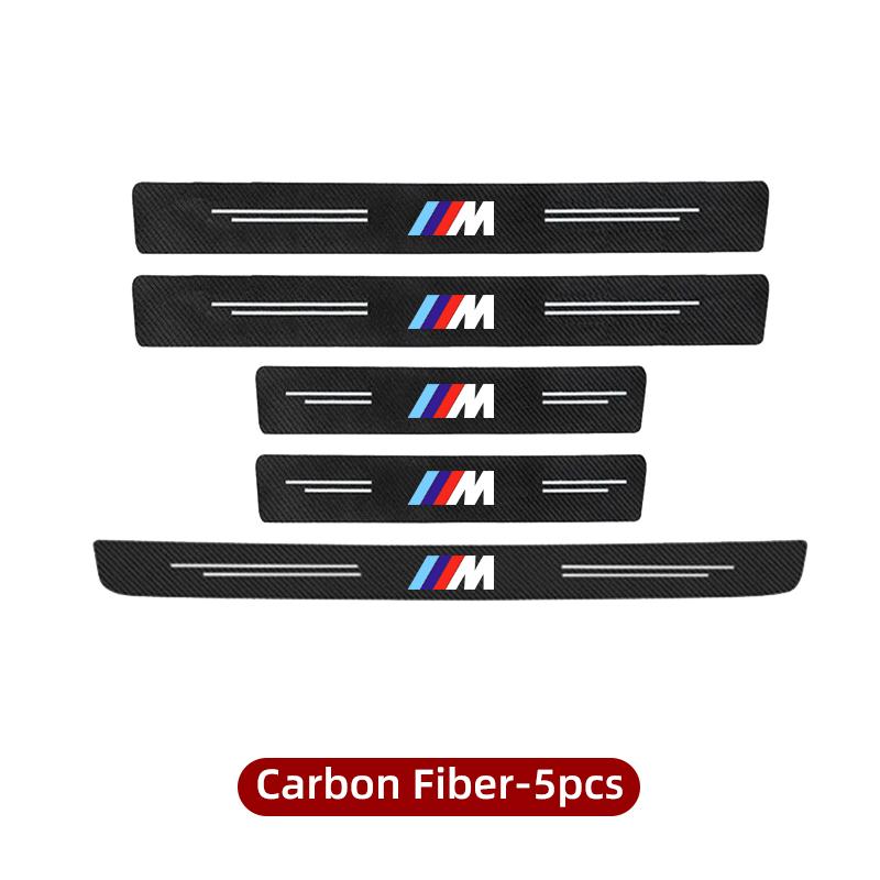 DUXC6 2025 Hot Carbon Fiber Car Door Sill Protector Stickers For BMW M E46 E90 E60 F30 E39 F10 F20 E87 E36 F20 F30 X1 X3 X5 X7 1 2 3 5