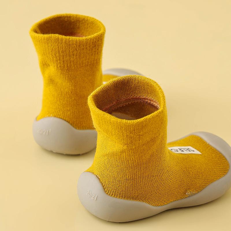 1Pair Children First Walkers Floor Rubber Shoes Anti Slip Soft Soles Early Education Shoes Baby Floor Socks Elastic Socks 0-3years Old