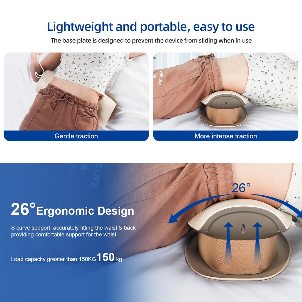 Electric Lumbar Traction Massager Adjustable Vibration Waist Traction Massager Waist Spine Support Back Massage Machine