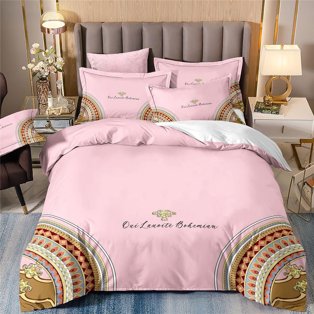 Duvet Cover Set 3D Luxury Style Printed Bedding Quilt Cover Set 3 Pieces Soft Microfiber Bedding Quilt Cover with Zipper