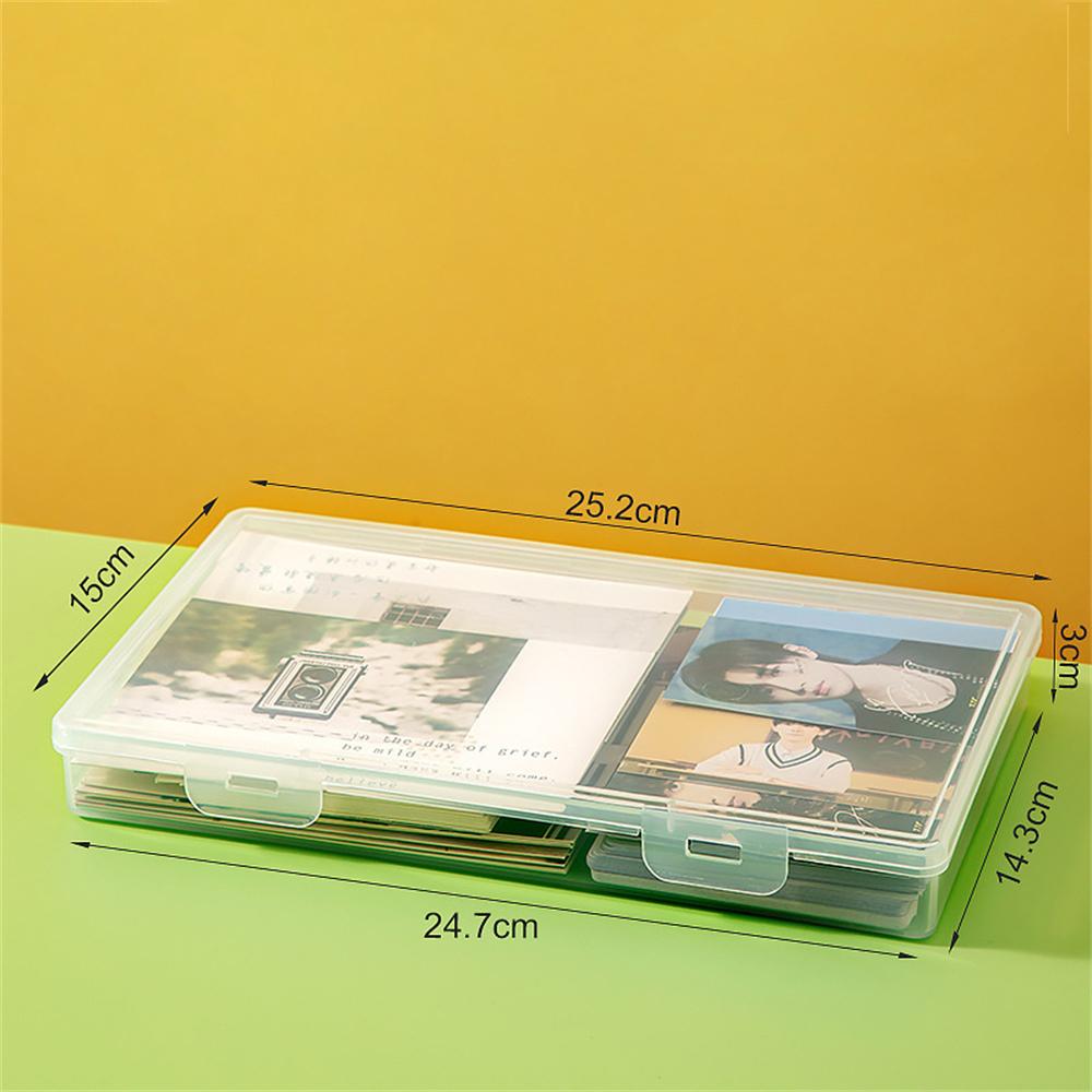 Photo Storage Box Rectangular Desktop Box Card Organizer Plastic Transparent Case For Photography Enthusiasts Desktop Postcard