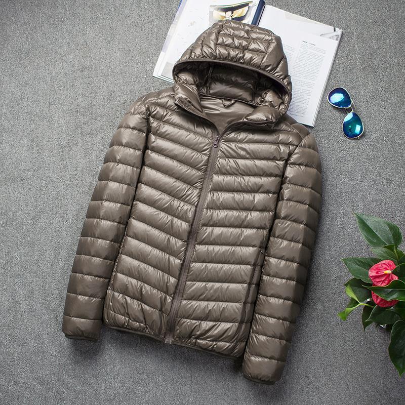 Мужская легкая хлопковая куртка с капюшоном, короткая модель, ультратонкая, доступны большие размеры