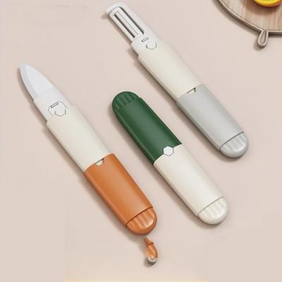 Многофункциональный маленький нож для фруктов Eramic Knife, овощечистка 2 в 1, внешний вид, уровень, путешествия, общежитие, кухня, дом, нож для дыни