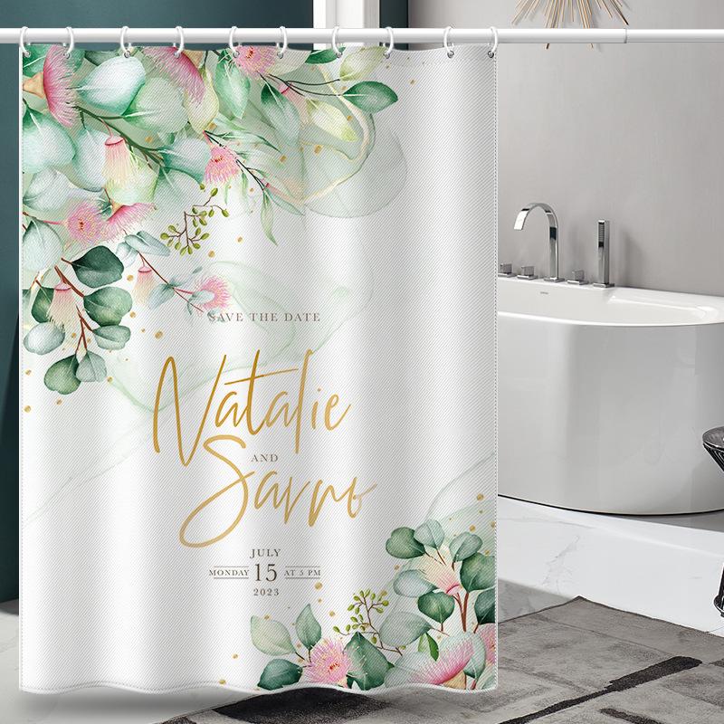 Bathroom Thickened Waterproof Curtain Mildew Proof Shower Curtain Shower Partition Curtain Shower Curtain Bathroom Curtain Free Perforation