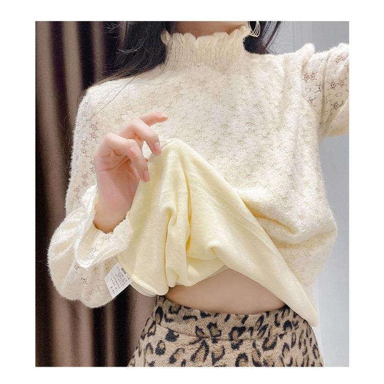 Очаровательный и практичный: Женская рубашка из бархата и кружева на зимнюю основу