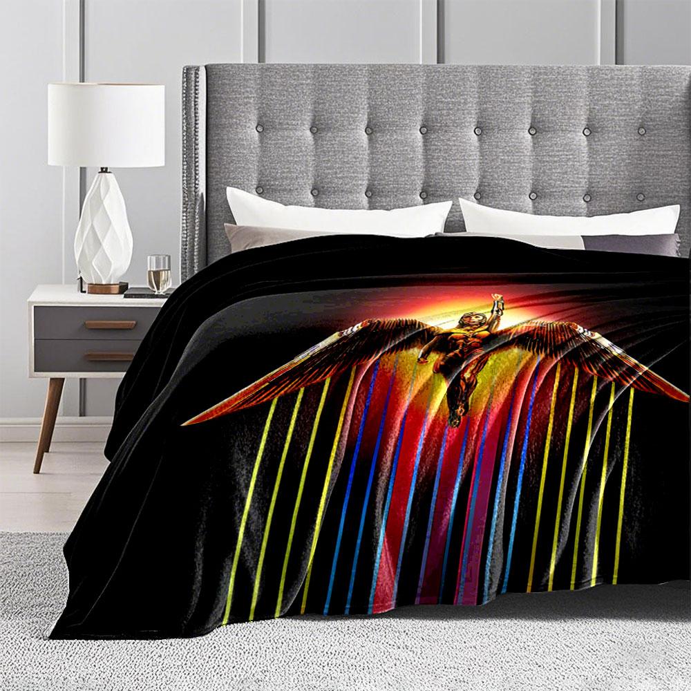 Winged Heroine with Rainbow Trail for all seasons blanket lunch break throw gift