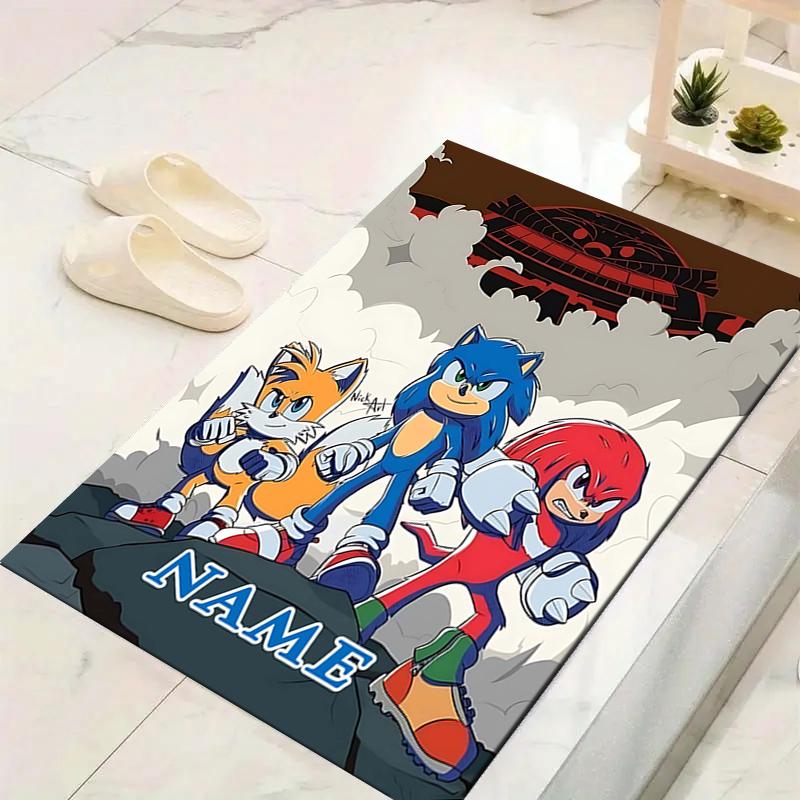 Custom 1Pc Sonic Characters Celebration Rug Office Carpet Indoor Outdoor Entrance Doormat Nonslip Soft And Comfortable Living Room D2915345