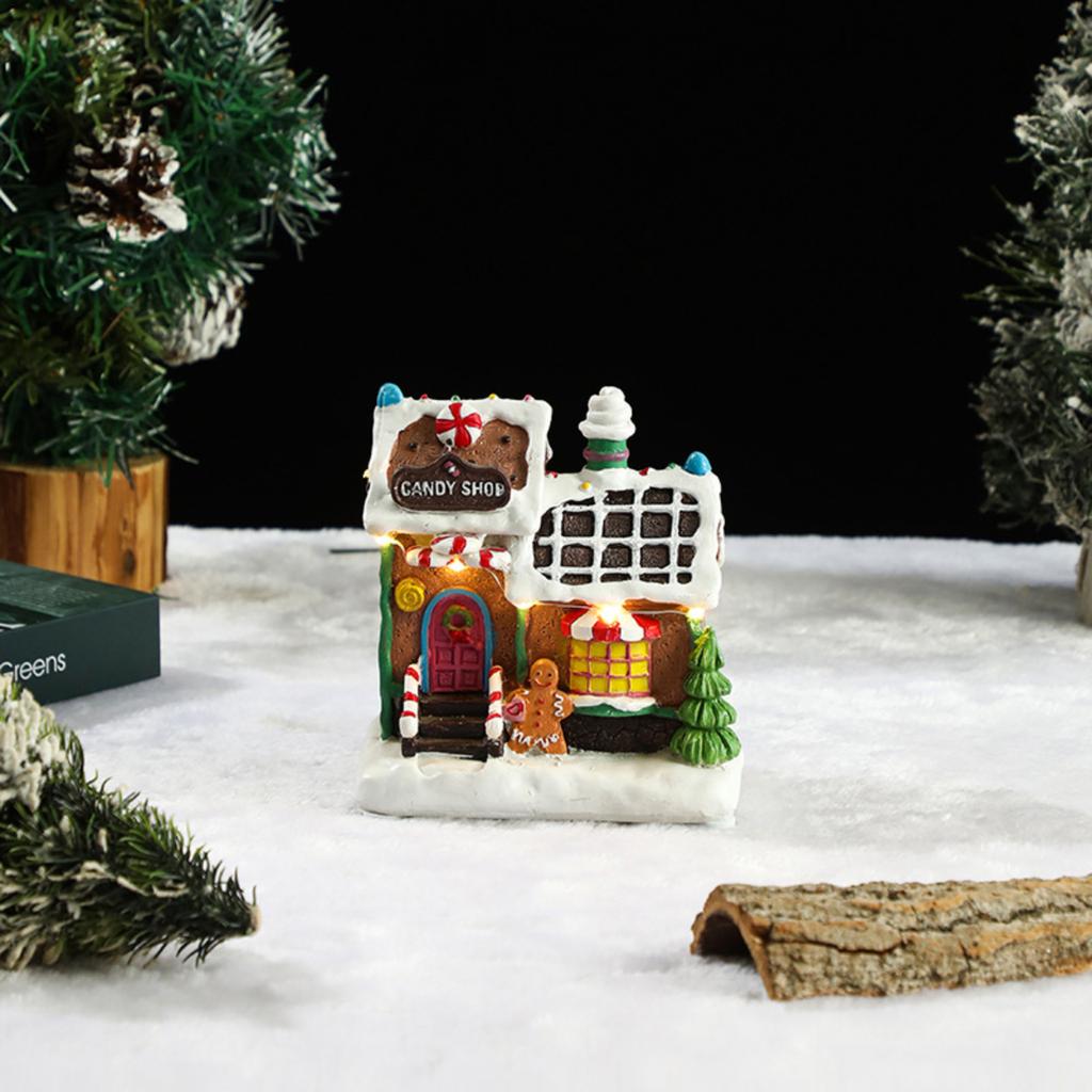 Glowing Gingerbread House With Lights - Animated Christmas Decoration For Indoor Festive Display