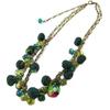 [P0772] - Emerald Green 'Les Antoinettes' Artisanal Necklace (handmade)