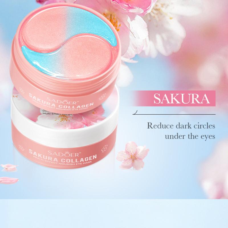 Sakura Eye Mask 80г SADOER Коллагеновая увлажняющая и увлажняющая маска для глаз
