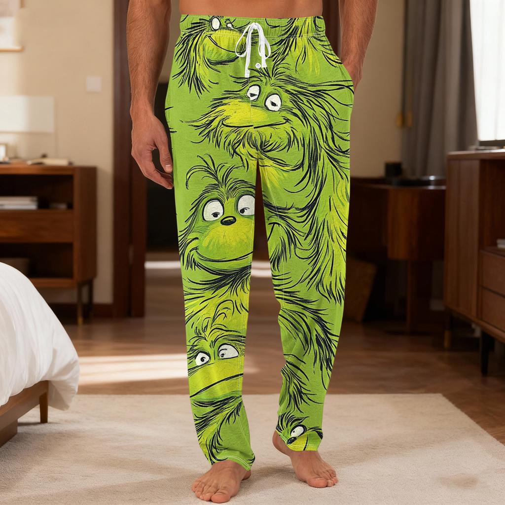 Мужские повседневные брюки с однотонным вязанным узором и карманами для домашней пижамы