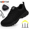 Fashion Safety Shoes Men Breathable Work Sneakers Male Indestructible Shoes Anti-Stab Anti-Smash Work Boots Steel Toe Shoes