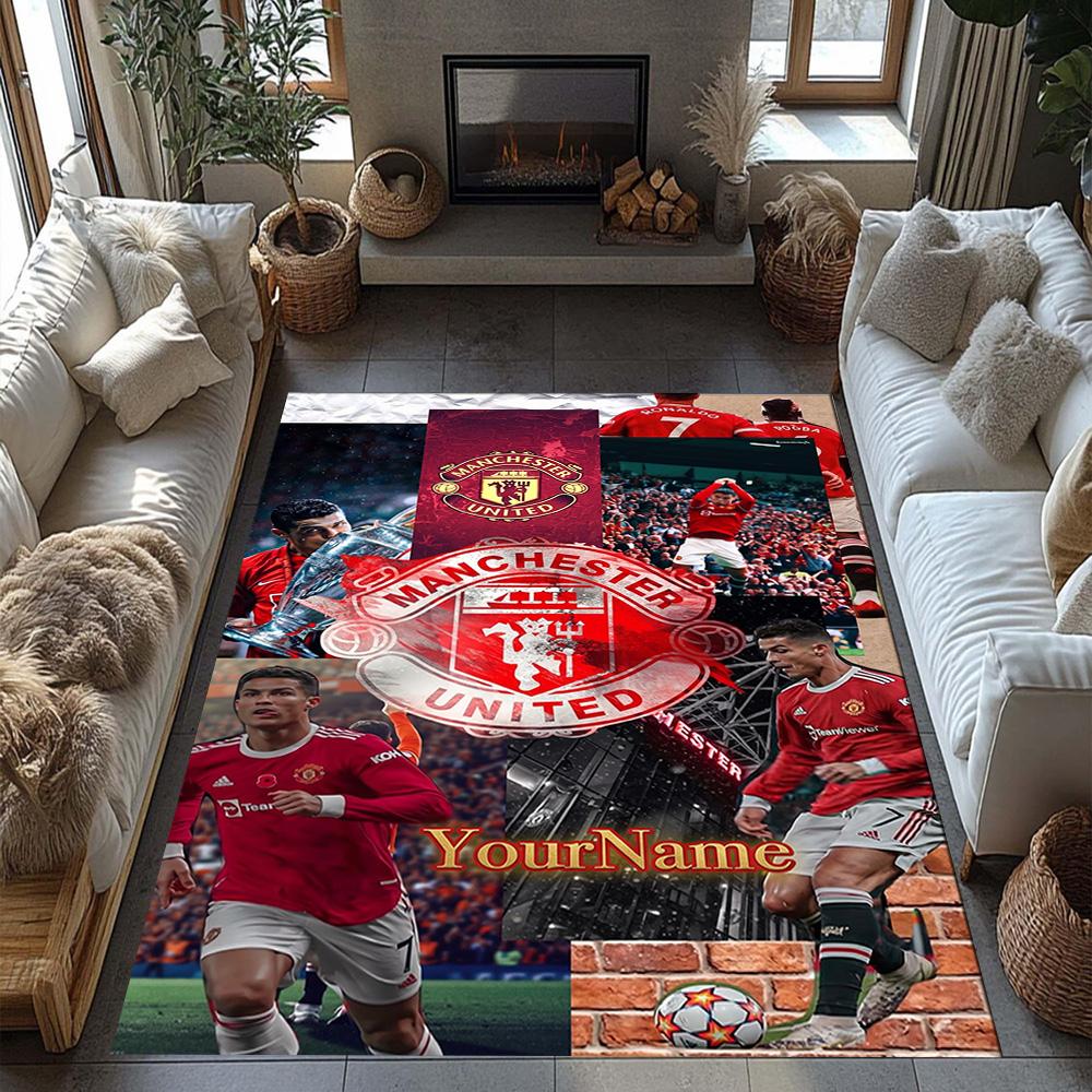 Manchester Personalized Text Floor Rug Office Rug Perfect for Dining Room Entryway Playrooms Study room Antislip Carpet Office home decor