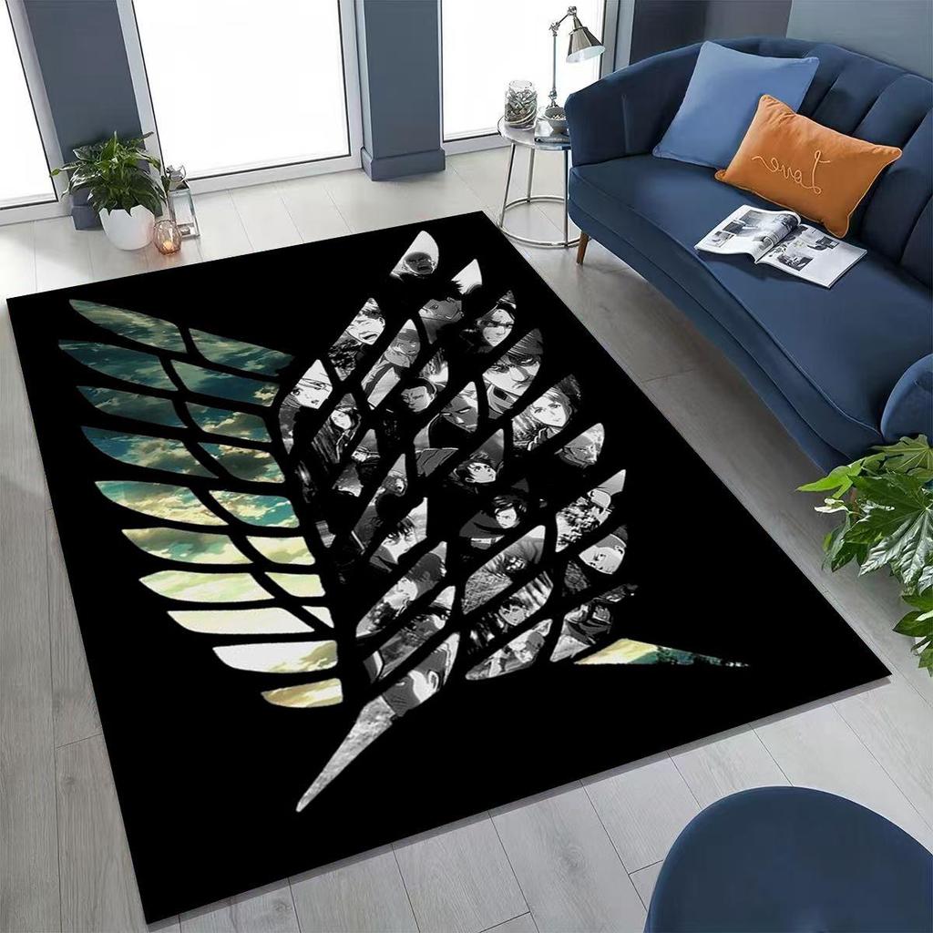 2026 New Anime Attack on Titan Eren Mikasa Cartoon Rug for Bedroom Living Room Sofa Home Doormat Decor ,Kids Non-slip Floor Mat