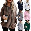 Honey Girl Winter Solid Thick Warm Long Color Women Hoodies Sleeve Zipper Hooded Sweatshirt