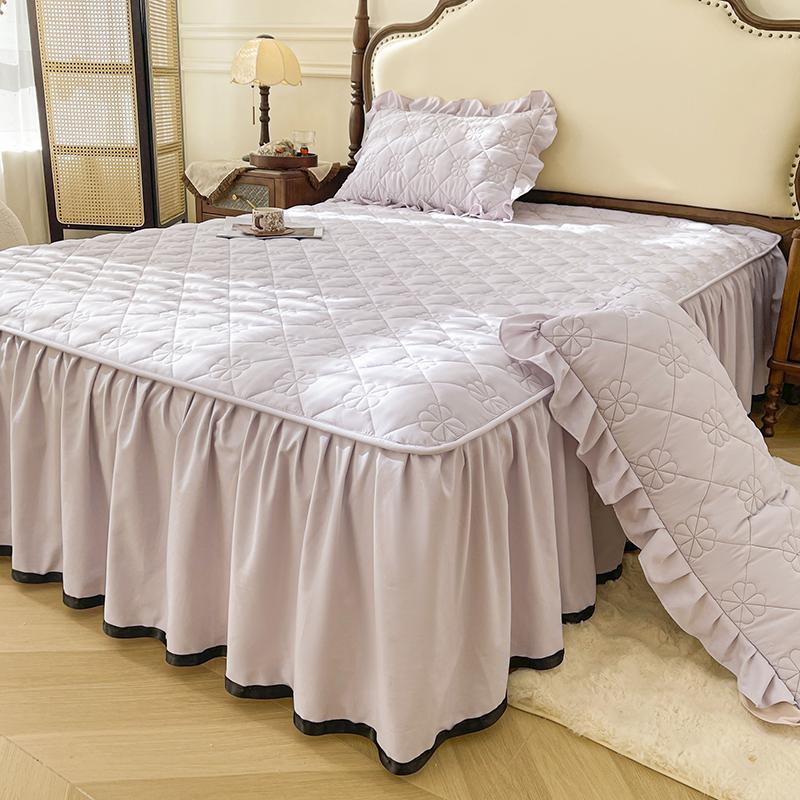 Однотонный подзор для кровати, простое постельное белье с резинкой, домашнее покрывало, мягкое покрывало, faldones de cama (Нет наволочки)