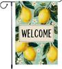 Welcome Lemon Garden Ag 12x18 Inch Double Sided Small Burlap Summer Outdoor Yard Decor Citrus Fruit Owers Patio Lawn Por