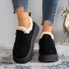 Winter Women Snow Boots   Thickened Fur Ankle Boots Women Slip-On Roman Style Shoes Rubber Sole Thick Heel Shoes Women