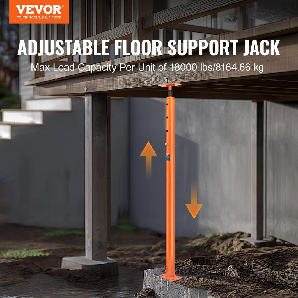 Adjustable Floor Jack Post House Floor Leveling Lift 56"-100" Height Range