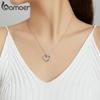 925 Sterling Silver Rainbow Colorful Heart Pattern Love Dazzling Zircon Necklace Chain Link For Women Jewelry Scn449
