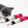 30cm False Mouse Cat Toy Long-haired Color Tail Mice with Bells Soft Real Rabbit Fur Sound Toy for Cats Dogs Cat Funny Pet Toy
