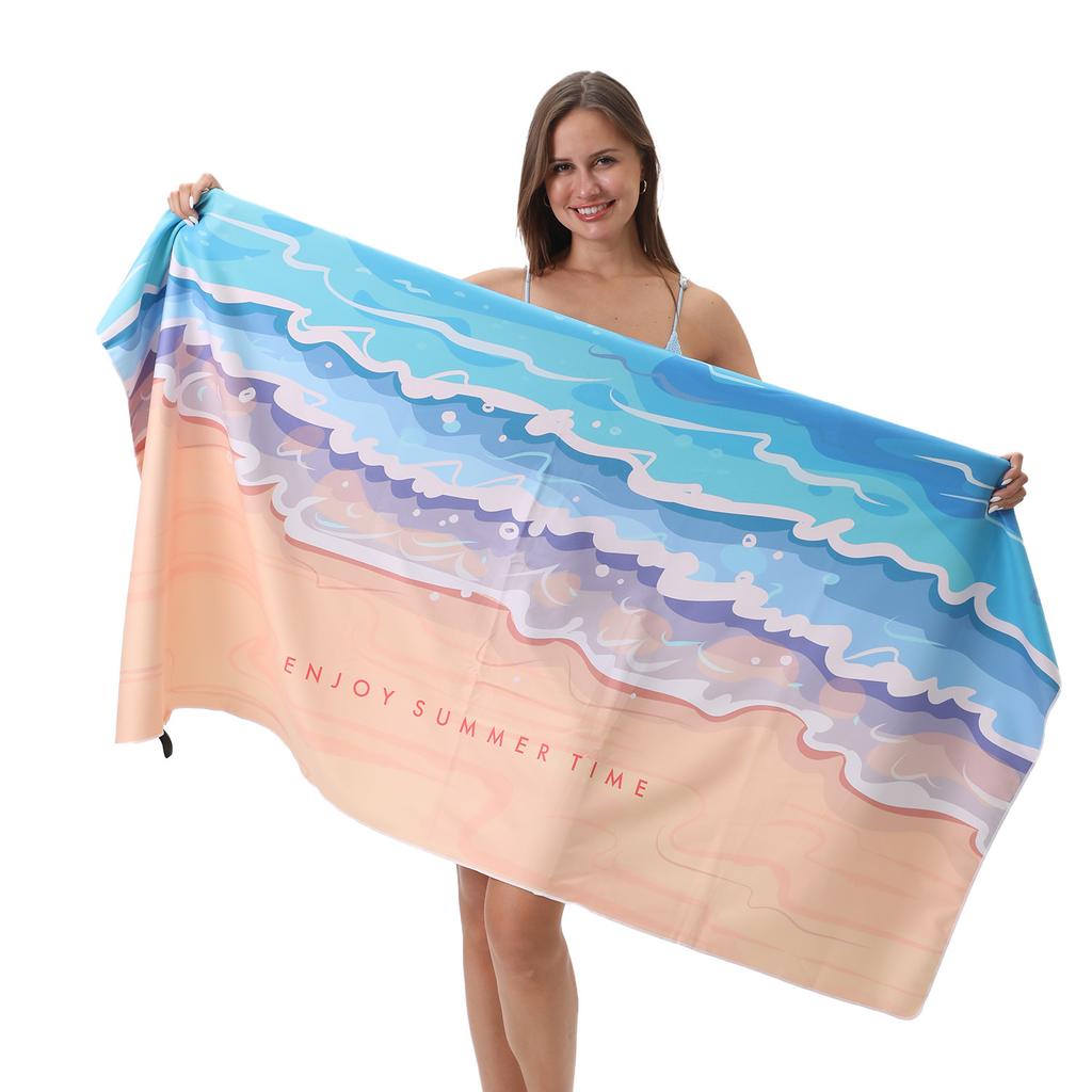 Locomotive Enthusiasts Sports Towels Quick-drying Double-sided Velvet Beach Towels Printed Bath Towels