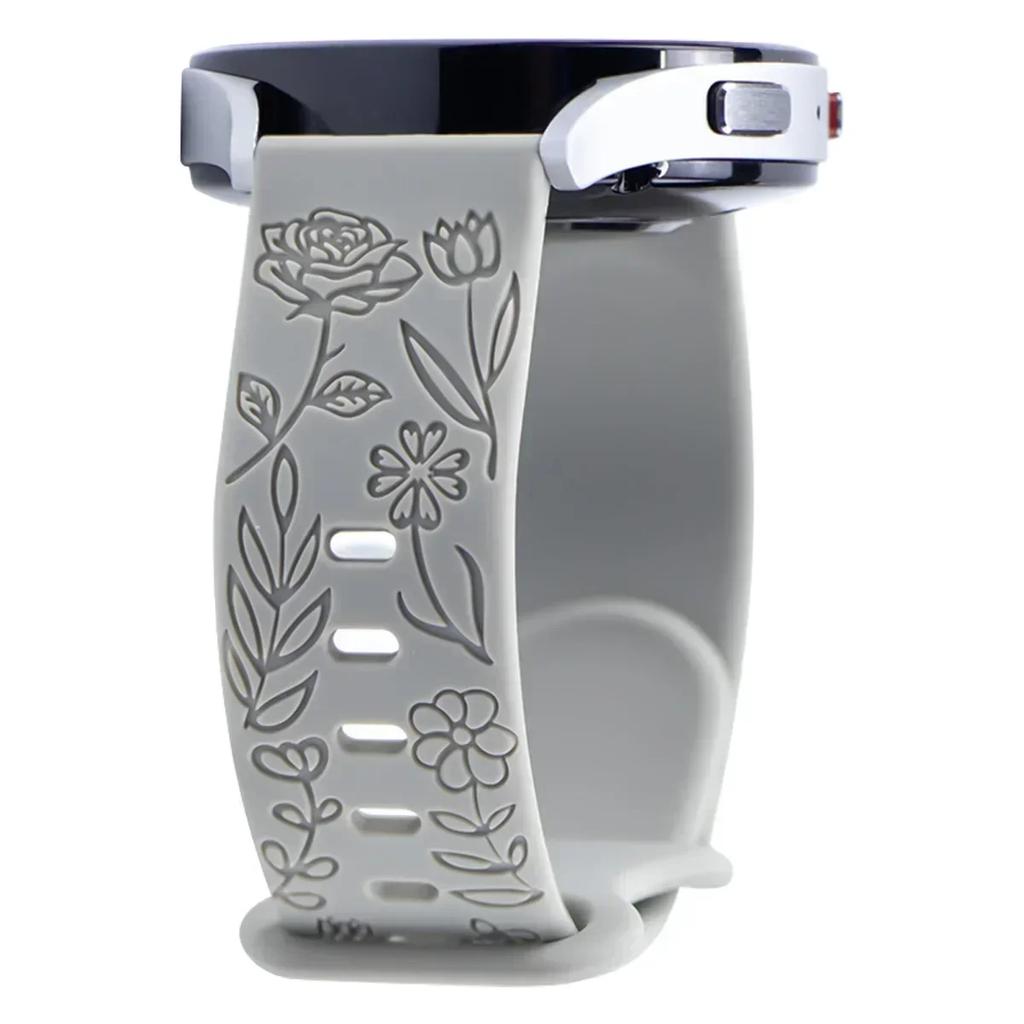 22мм Гравированный ремешок для Samsung Galaxy Watch 7 6 5 4 6Classic 20мм Силиконовый спортивный браслет для Huawei Watch GT5 GT4Pro Ремешок для часов